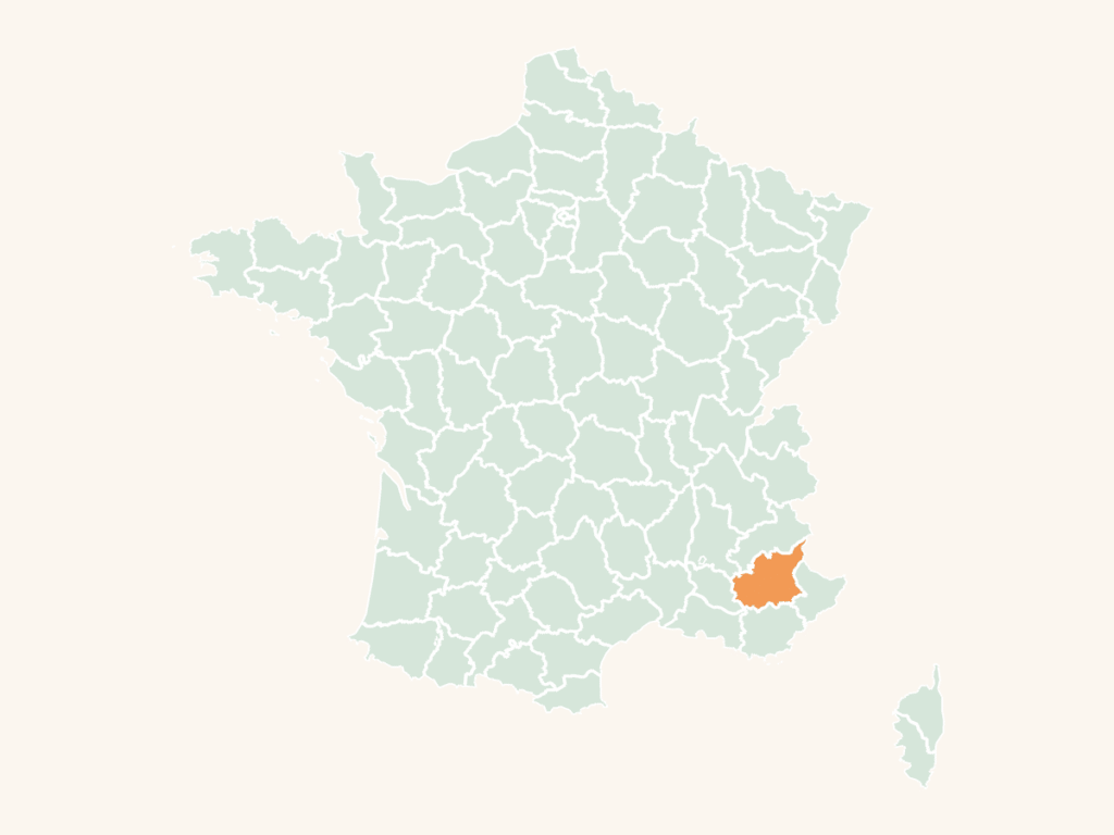 Carte urbex des Alpes-de-Haute-Provence : le département en orange sur la carte de France