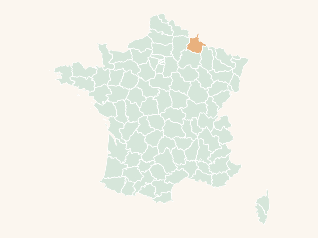 Carte urbex des Ardennes : le département en orange sur la carte de France