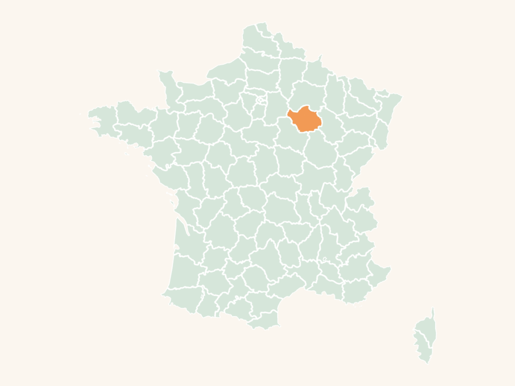 Carte urbex de l'Aube : le département en orange sur la carte de France