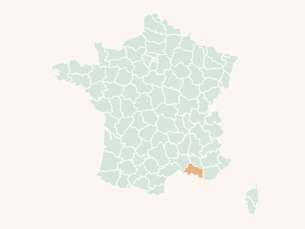Carte urbex des Bouches-du-Rhône : le département en orange sur la carte de France