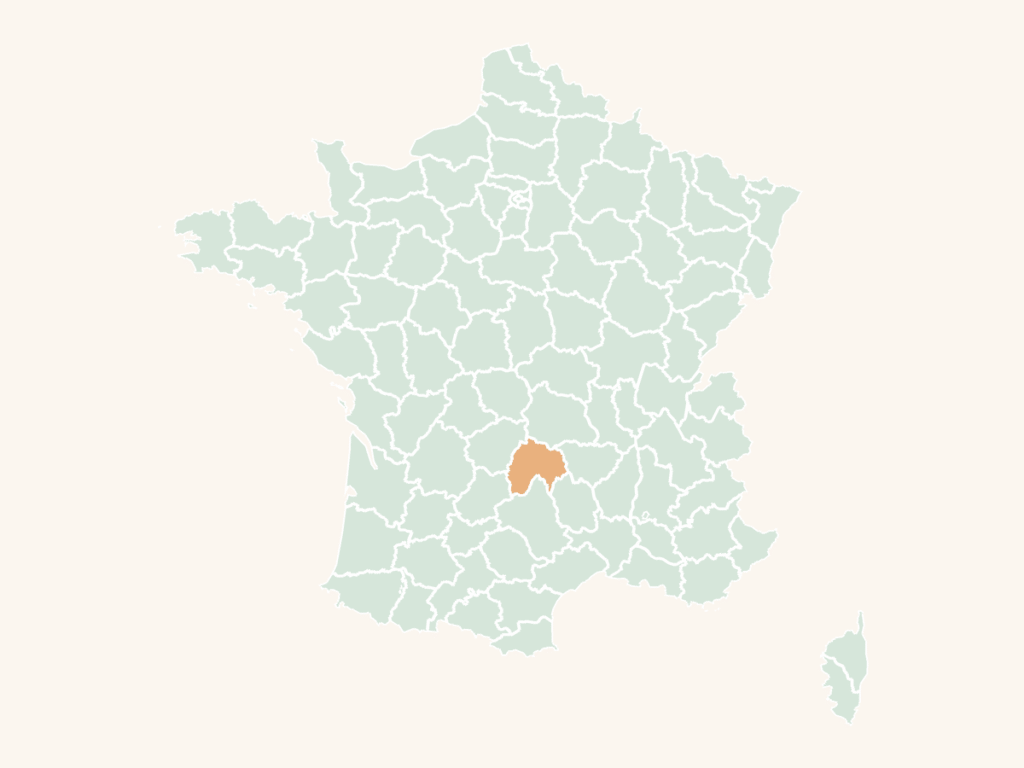 Carte urbex du Cantal : le département en orange sur la carte de France