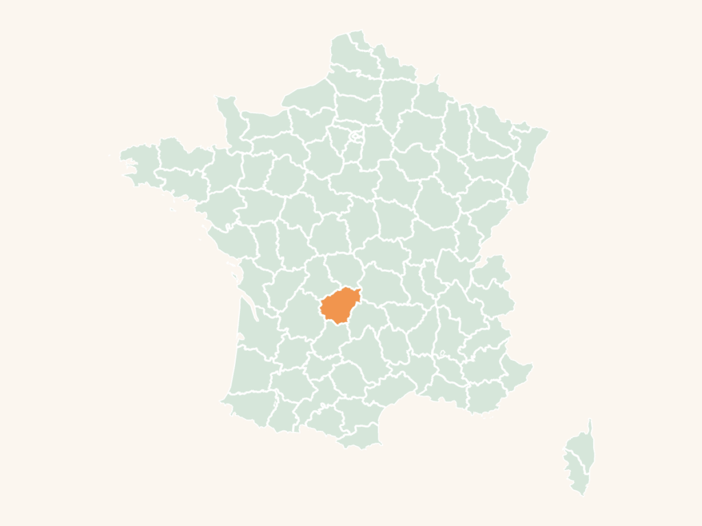Carte urbex de la Corrèze : le département en orange sur la carte de France