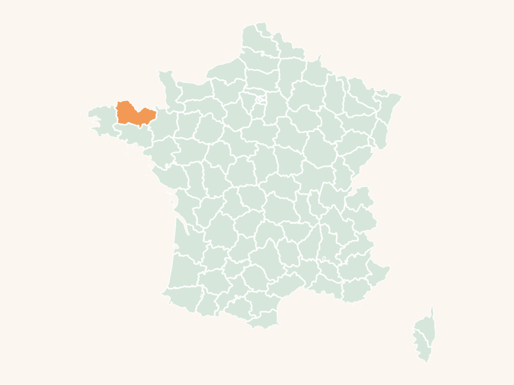 Carte urbex des Côtes-d'Armor : le département en orange sur la carte de France