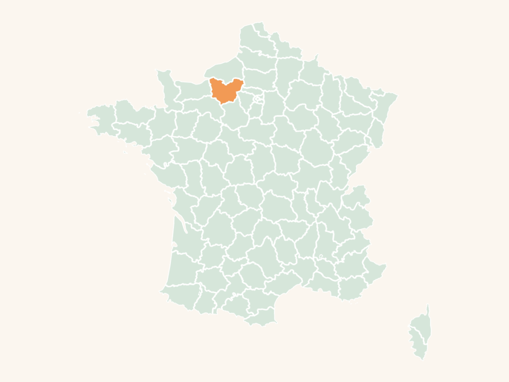 Carte urbex de l'Eure : le département en orange sur la carte de France
