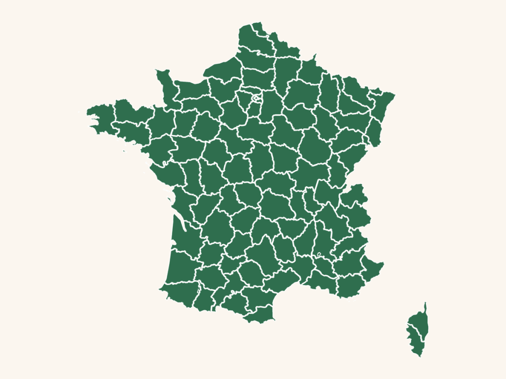 Carte urbex France : les 96 départements de France métropolitaine couverts par la carte