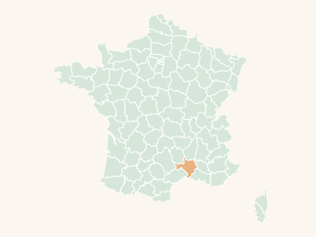 Carte urbex du Gard : le département en orange sur la carte de France