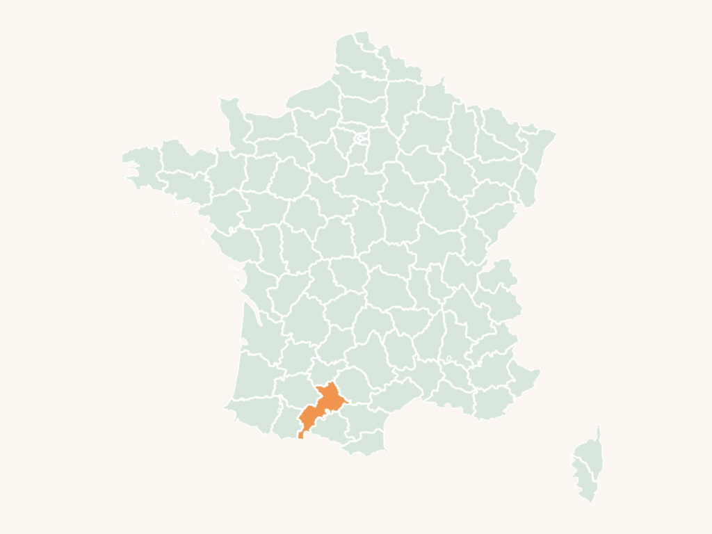Carte urbex de la Haute-Garonne : le département en orange sur la carte de France