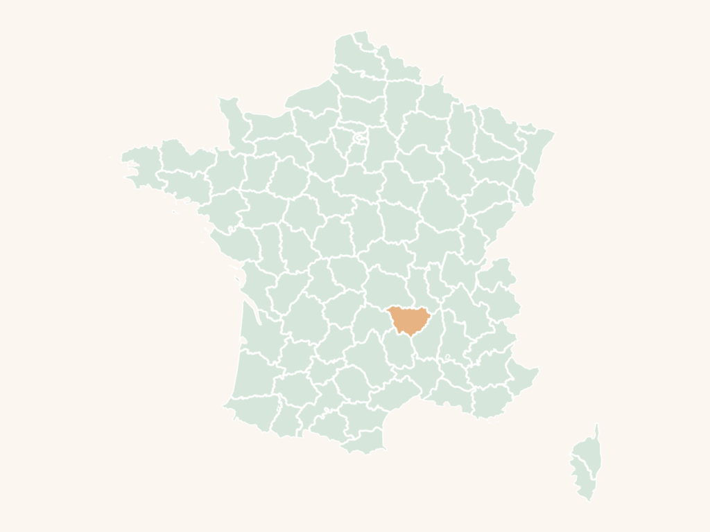 Carte urbex de la Haute-Loire : le département en orange sur la carte de France