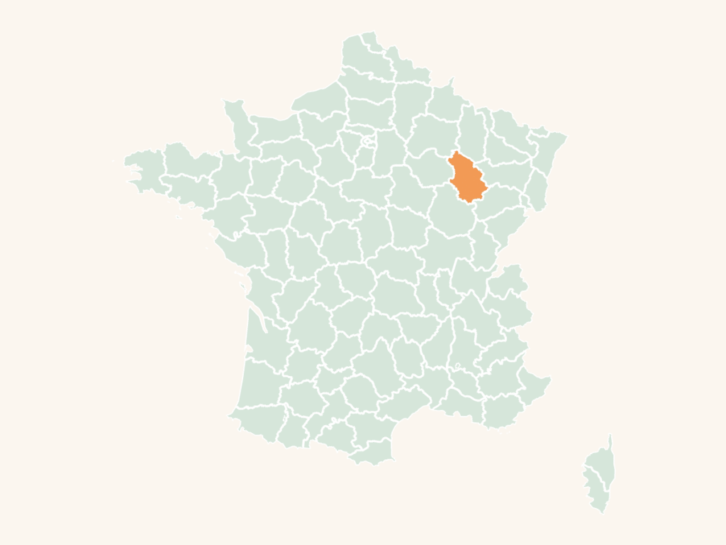 Carte urbex de la Haute-Marne : le département en orange sur la carte de France