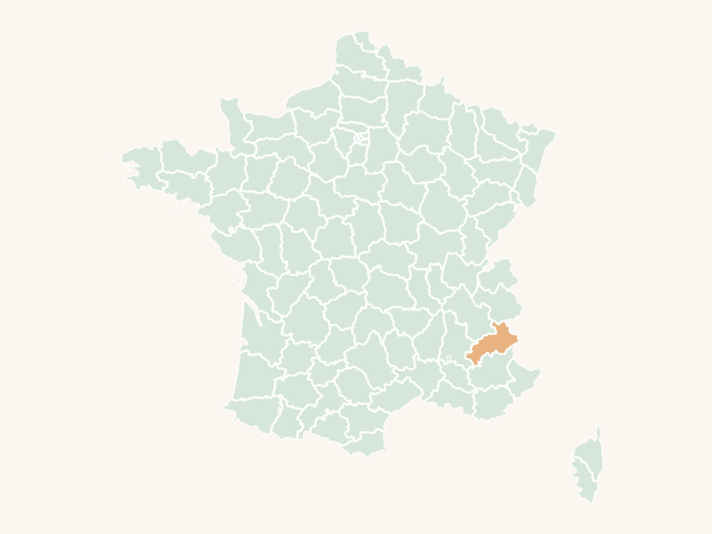 Carte urbex des Hautes-Alpes : le département en orange sur la carte de France