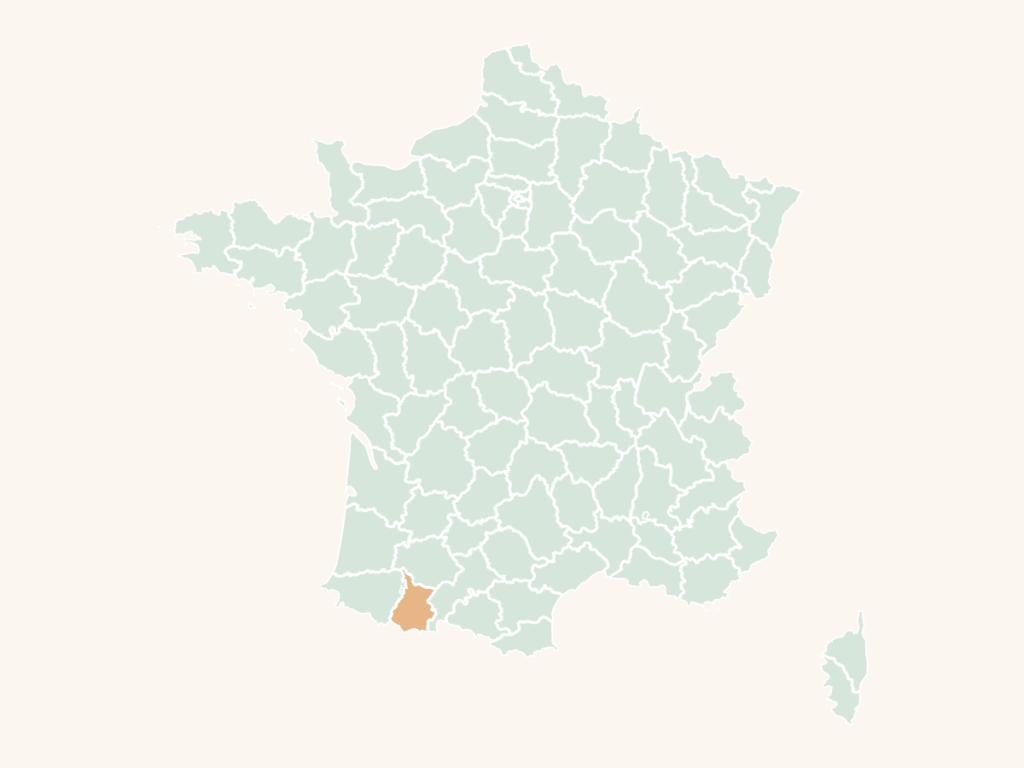 Carte urbex des Hautes-Pyrénées : le département en orange sur la carte de France