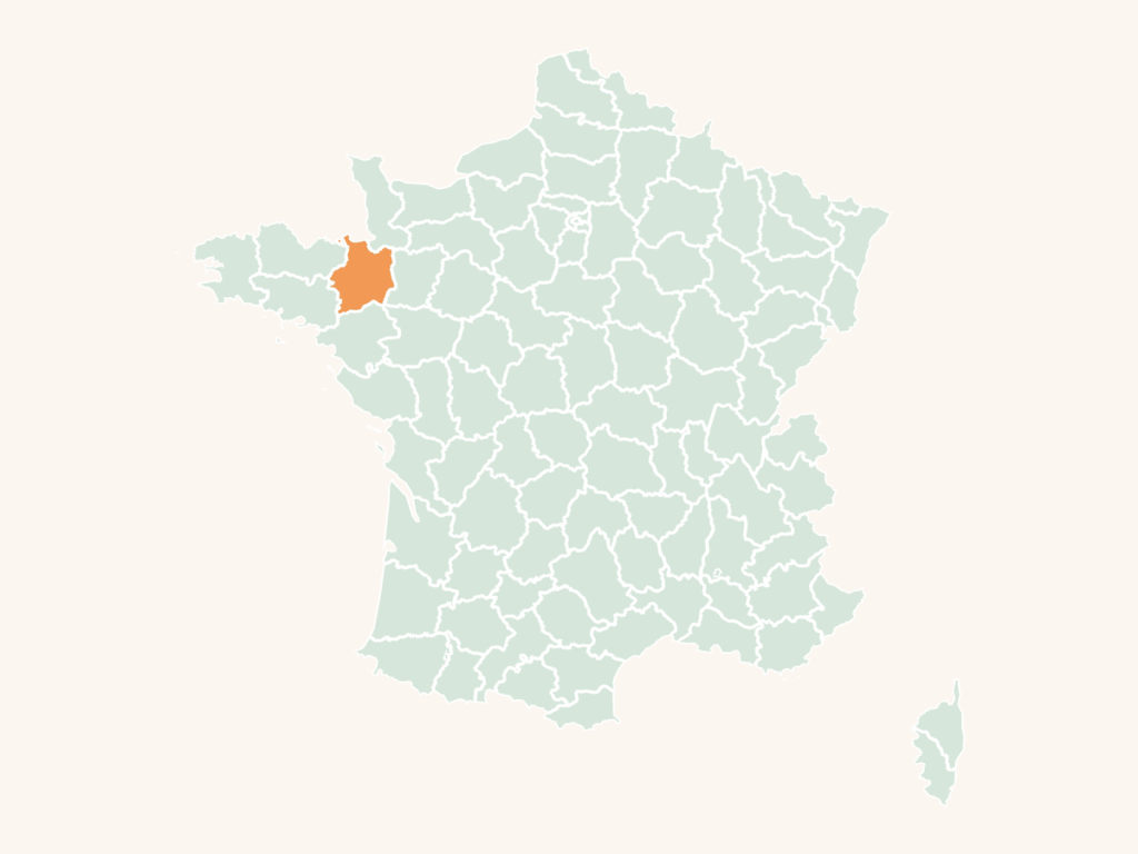Carte urbex d'Ille-et-Vilaine : le département en orange sur la carte de France