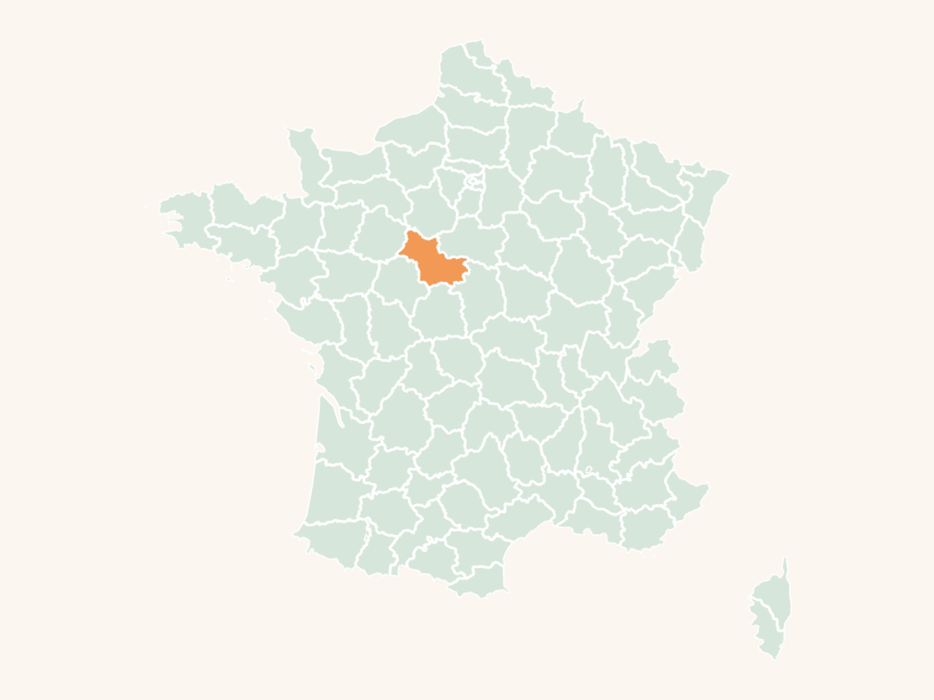 Carte urbex du Loir-et-Cher : le département en orange sur la carte de France