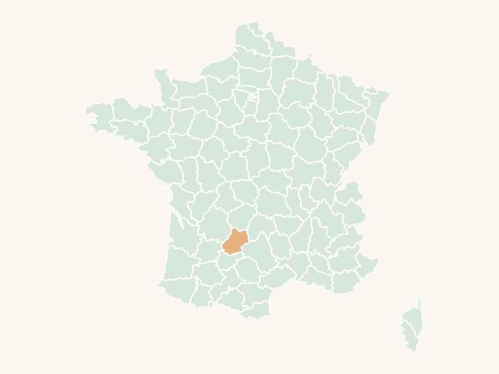 Carte urbex du Lot : le département en orange sur la carte de France