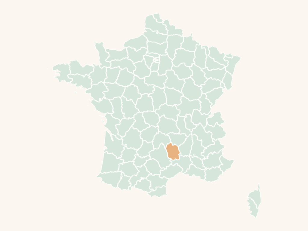 Carte urbex de la Lozère : le département en orange sur la carte de France