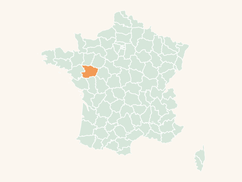 Carte urbex de Maine-et-Loire : le département en orange sur la carte de France