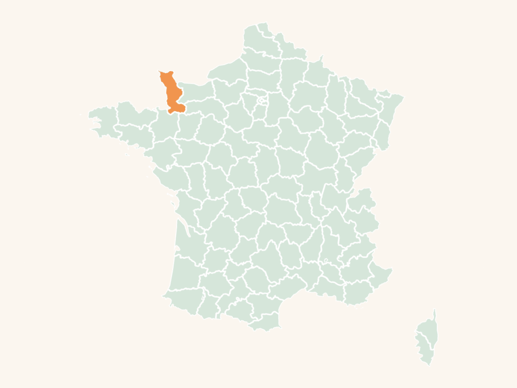 Carte urbex de la Manche : le département en orange sur la carte de France