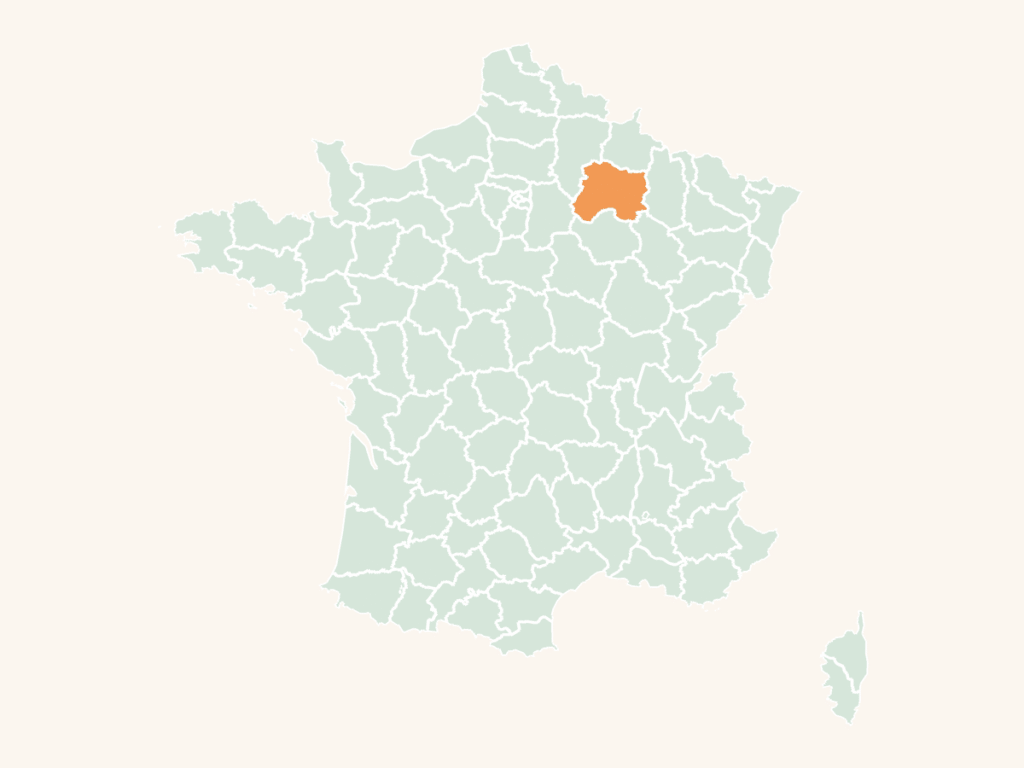 Carte urbex de la Marne : le département en orange sur la carte de France