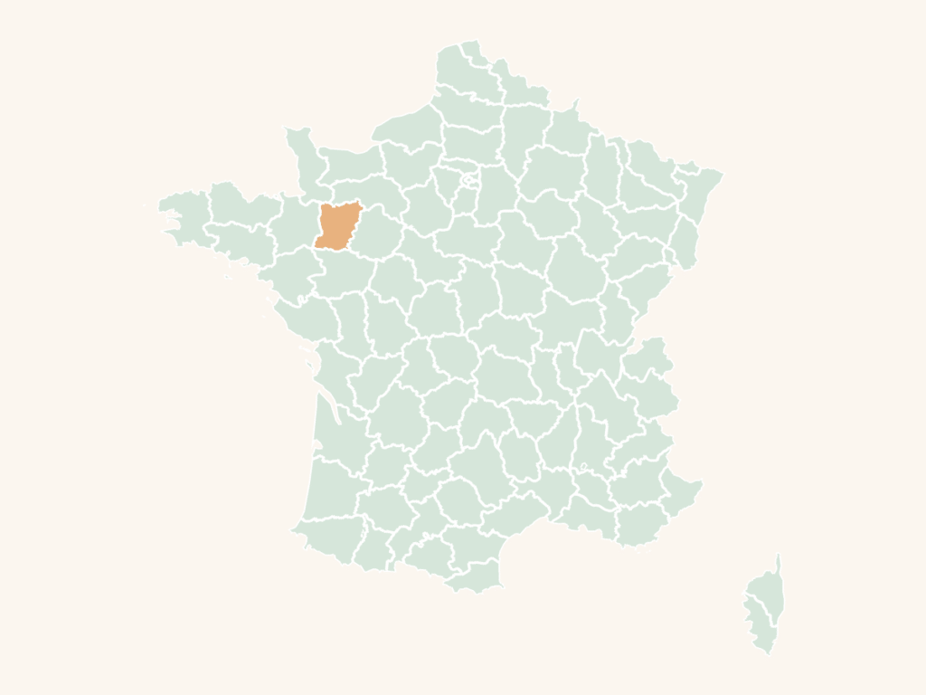 Carte urbex de la Mayenne : le département en orange sur la carte de France