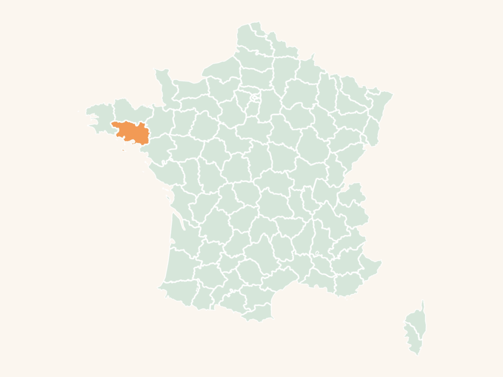 Carte urbex du Morbihan : le département en orange sur la carte de France