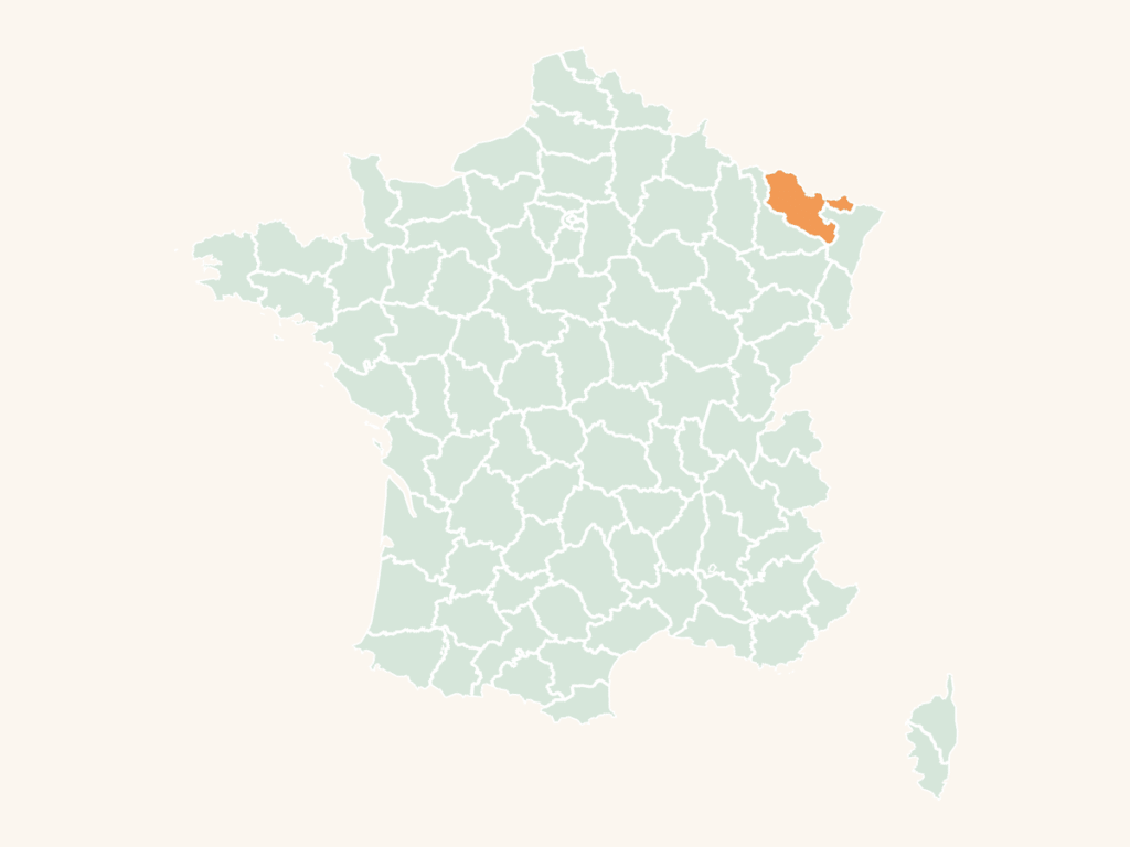 Carte urbex de la Moselle : le département en orange sur la carte de France