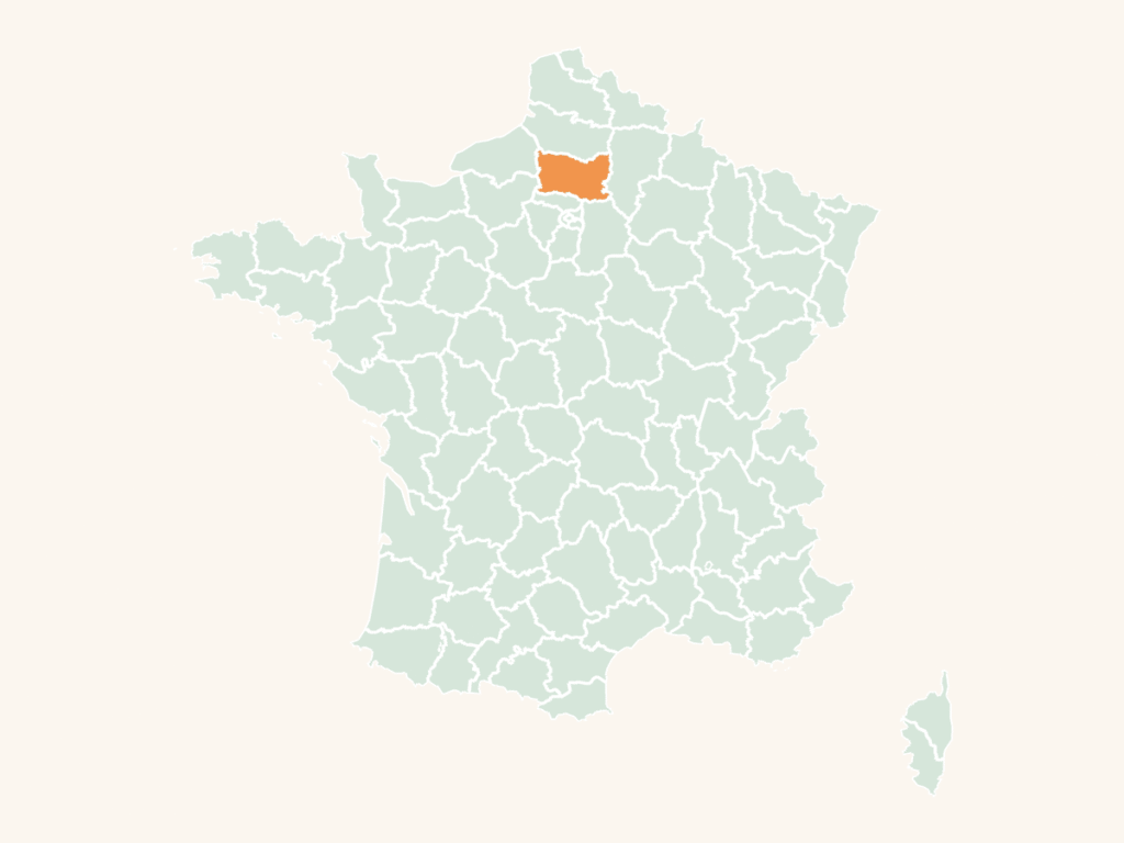 Carte urbex de l'Oise : le département en orange sur la carte de France