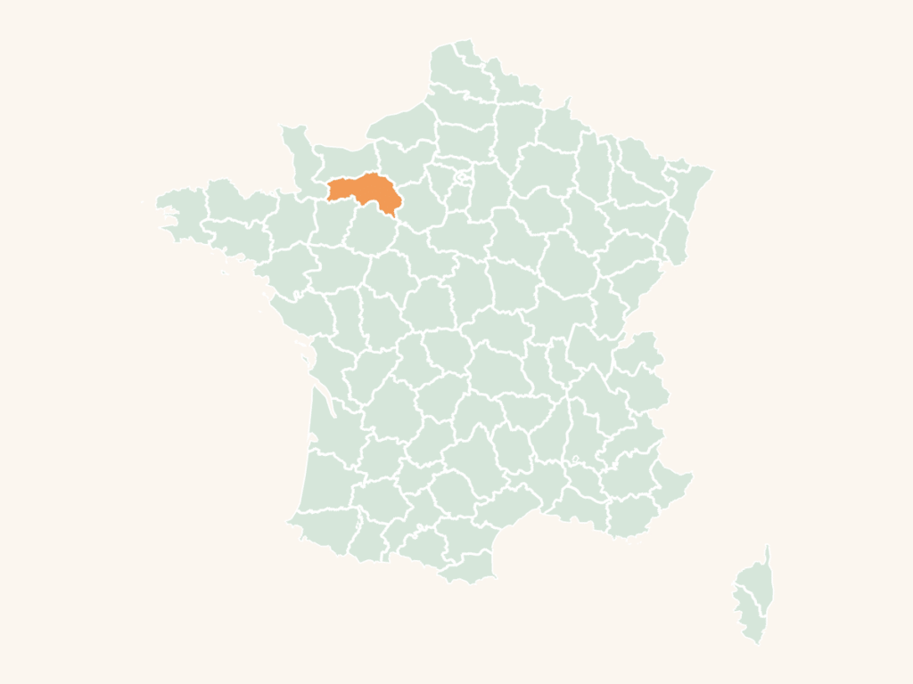 Carte urbex de l'Orne : le département en orange sur la carte de France
