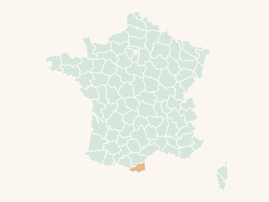 Carte urbex des Pyrénées-Orientales : le département en orange sur la carte de France