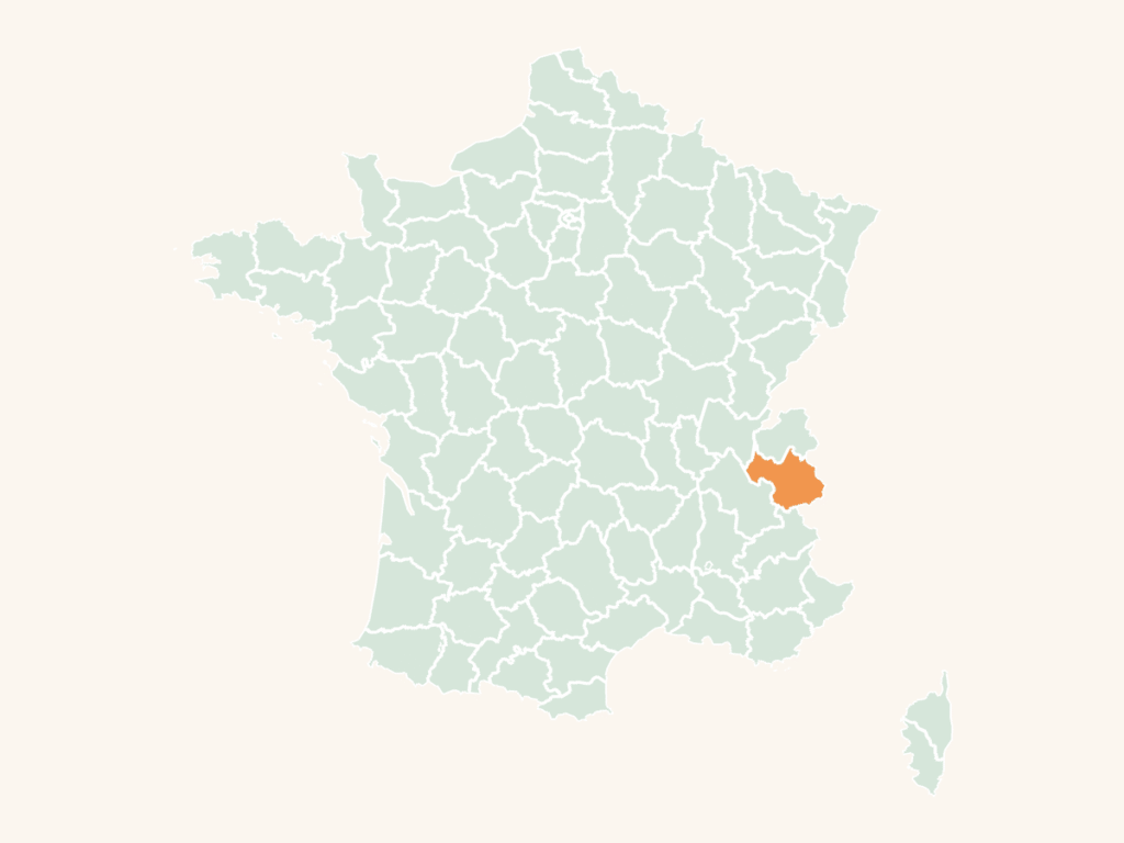 Carte urbex de la Savoie : le département en orange sur la carte de France