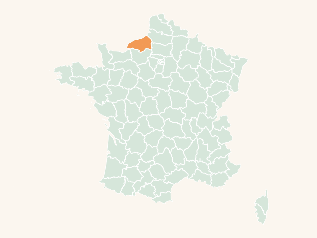 Carte urbex de la Seine-Maritime : le département en orange sur la carte de France