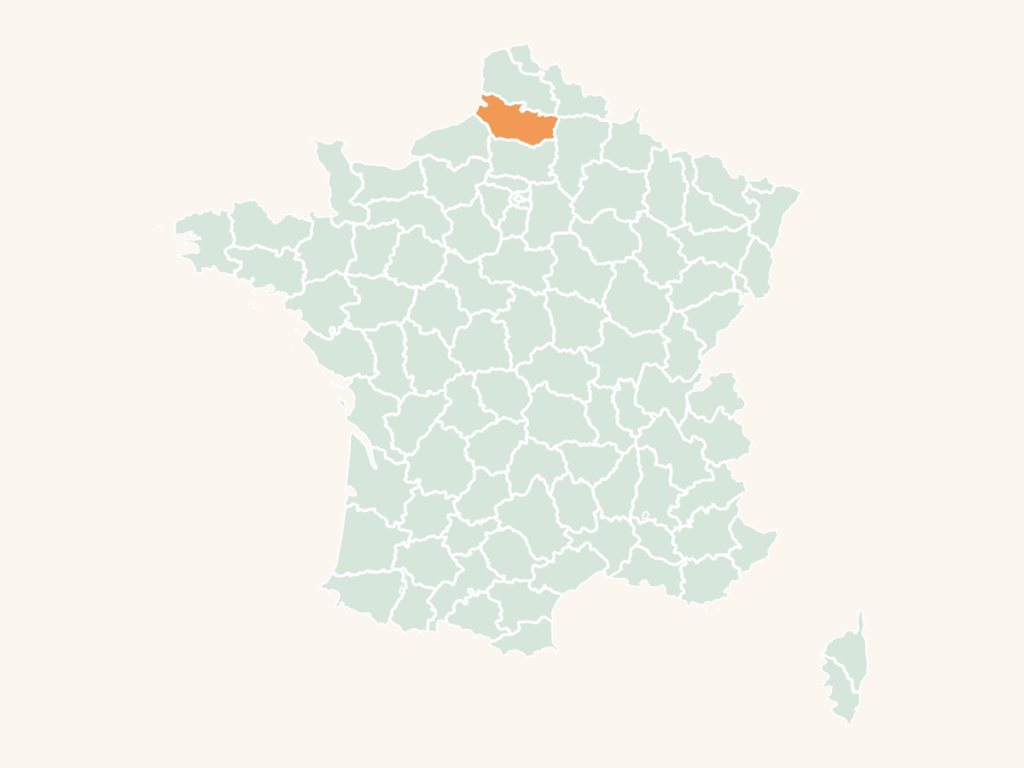 Carte urbex de la Somme : le département en orange sur la carte de France
