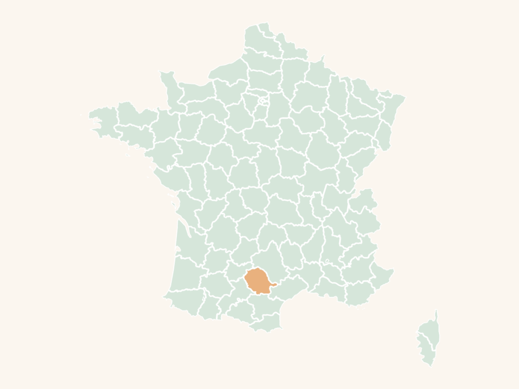 Carte urbex du Tarn : le département en orange sur la carte de France