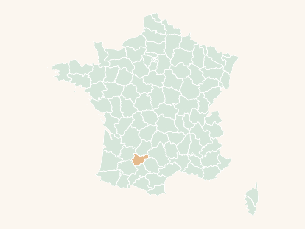 Carte urbex du Tarn-et-Garonne : le département en orange sur la carte de France
