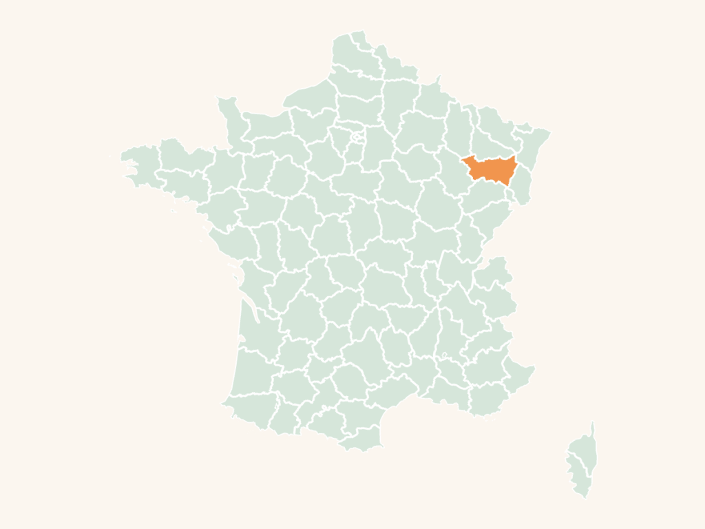 Carte urbex des Vosges : le département en orange sur la carte de France